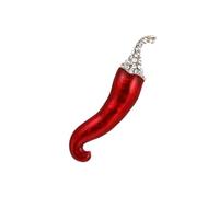 SUPVOX Spilla in Lega e Strass a Goccia D'olio Rossa Peperoncino Design Creativo a Forma di Pianta, Accessorio Moda per Donne e Signore, per Cerimonie e Abbigliamento