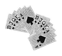 SUPVOX Spille a Forma di Carte da Gioco 2pezzi in Lega con Pietre Decorative Argento, Resistente all Usura, Decorazione Unisex per Abbigliamento Casual e Cerimonie