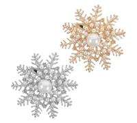 SUPVOX Spille da Colletto a Forma di Fiocco di Neve Cristalli di Strass Set 2 Pezzi per Donna Spille Natalizie Eleganti per Maglioni Camicie e Giacche Invernali Gioielli di Natale