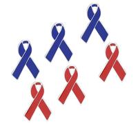 SUPVOX Spille Nastro Rosso per Sensibilizzazione Malattie Vita Lunga 6pezzi in Lega Accessorio Chic per Eventi di Beneficenza e Raccolta Fondi per Donne e Uomini