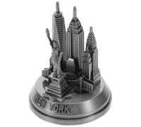 SUPVOX Statua Architettonica in Metallo di Edificio retrò di New York 7x7x8,7 Cm, Decorazione da Tavolo e Mensola per Casa e Ufficio, Souvenir da Viaggio per Collezionisti di Monumenti
