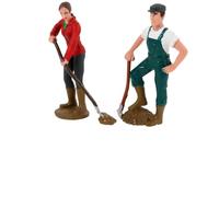 SUPVOX Statue Di Contadini Realistici 2 Pezzi, Figure Di Braccianti Agricoli Per Tavolo Da Sabbia, Modellini Di Persone Di Fattoria Per Gioco Di Ruolo e Decorazione Interna