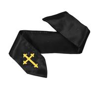 SUPVOX Stola Nera per Paramenti Ecclesiastici con Croce Ricamata Stola da Chiesa Unisex per Pastori e Cori per Cerimonie di Cresima Battesimo e Matrimonio