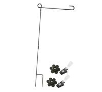 SUPVOX Supporto per Bandiera da Giardino in Ferro con Clip Antivento e Tappi Set 93X42 CM per Decorazioni Esterne Natalizie e Stagionali Facile Installazione con Staffa a Innesto