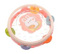 SUPVOX Tamburello Educativo per Bambini, Campana a Mano della Banda in Plastica Stabile, Suono Delicato e Ritmo Musicale per Sviluppo Uditivo e Feste Rosa