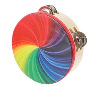 SUPVOX Tamburello Musicale per Doppia di Sonagli Arcobaleno Strumento Percussione Facile da Suonare per Sviluppo Ritmo e Mano Giocattolo Educativo e Divertente per Feste