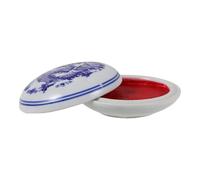 SUPVOX Tampone per Timbri Calligrafici in Porcellana Blu e Bianca, Scatola per Inchiostro da 8 Cm per Principianti, Accessorio per Lettering, Calligrafia e Pittura Artistica, Regalo