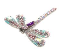 SUPVOX Toppa da Stirare con Pietre Decorative per Scarpe e Vestiti, Applicazione Fai da Te Libellula Rosa Ab, Accessorio per Abiti, Cappelli e Borse, 8,3x9,8 Cm, per Personalizzare