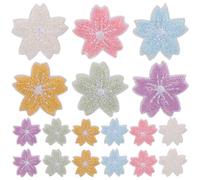 SUPVOX Toppe Ricamate Autoadesive Fiori e Ciliegie Adesivi Floreali per Scrapbooking Decorazioni per Album Abbigliamento e Accessori Set da 48 Pezzi Piccoli