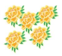 SUPVOX Toppe Termoadesive da Stirare a Forma di Fiore, Set da 5 Pezzi, Toppe di Stoffa Ricamate per Vestiti, Borse e Accessori, per Abbellimenti Fai da Te e Riparazioni Tessili