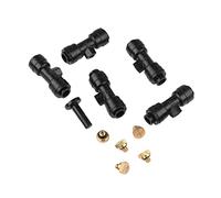 SUPVOX Ugello Nebulizzatore in Ottone e Plastica per Irrigazione da Giardino Compatto con Raccordi e Tappo Terminale Adatto per Prato Giardinaggio e Nebbia in Serra