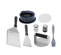 SUPVOX Utensili Barbecue in con Pressa Hamburger Spatola Multifunzione e Pennello per Spennellare per Grigliate Allaperto