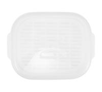 SUPVOX Vaporiera per Microonde in Plastica con Coperchio Antischizzi, Cestello per Cottura a Vapore Rettangolare Grande Capacità, Pentola a Vapore per Verdure, Pesce e Alimenti,