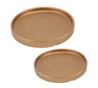 SUPVOX Vassoi per Vasi da Giardino in Cemento 2 Pezzi, Base Rotonda per Vaso da Fiori 11,5x11,5x1,5 Cm e 15x15x1,8 Cm, Sottovaso per Piante da Interno Ed Esterno, Resistente e Riutilizzabile