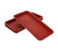 SUPVOX Vassoio per Vasi Rettangolare Rosso in Plastica Set da 8 Pz Sottovaso per Piante da Interno Esterno Base Antigoccia per Raccogliere Acqua