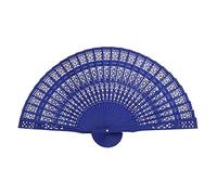 SUPVOX Ventilatori pieghevoli di seta di bambù tenuti in mano Ventilatore di legno intagliato cinese Ventaglio di mano portatile Puntelli di danza Chiesa di nozze Bomboniere (blu)