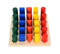 SUPYINI Giocattolo di Scala Geometrica in Legno, Puzzle di Colore Prescolare per I Bambini sopra i 3 Anni Aiuti Pedagogici Sensoriali Montessori Puzzle con Giocattoli di Forma (Scala