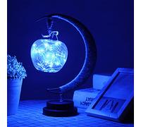SUPYINI Lanterne da 20 LED Luce Notturna Fatta a Mano in Corda di Canapa con LED Premium, Resistente e Durevole, Adatta per Soggiorno Camera da Letto, Decorazione Natalizia per Festival (Luce blu)