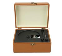 SUPYINI Lettore CD, Audio Stereo con Due Altoparlanti, Decodifica CD Professionale, Testina Ottica Reale, Altoparlante HiFi, Similpelle (Cachi)