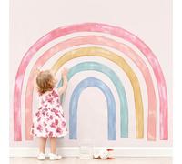 Supzone Adesivi Murali Arcobaleno Bambini 143 x 109cm Adesivi da Parete Acquerello Arcobaleno Decorazione Murale Asilo Nido Camera da Letto Cameretta Bambini