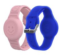 SUQ 2PCS Braccialetto per Air tag Bambini, Sorridente Viso, Splendente di Notte, Braccialetto Impermeabile Air tag in Confezione, Compatibili con Apple Air Tag Tracker con Silicone Morbido