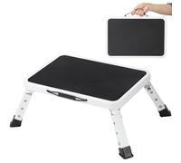 SUQ 3 Livelli Pieghevole Sgabello a Passo, Sgabello a Passo in Metallo con Maniglia, può Contenere 150 kg, Portatile per Il Campeggio, Gli Anziani e l'Uso All'Aperto (18-24 cm)