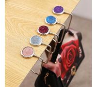 SUQ 5 Pezzi Gancio per Borsa per Tavolo, Ganci per Tavolo Appendi di Metallo, Gancio Porta Borsa di Tavolo Diamante Cristallo, per Borsa y Decorazione Natalizia, Camino, Zainetto, Regge 20 chili