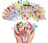 SUQ 60PCS Penne per i Bambini, 4 in 1 Penne di Novità, Penna a Sfera Multicolore Carina, Regalo di Compleanno dei Bambini Favore del Partito Regalo e Bambini Classe Fifts