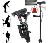 SUQ Bastone da passeggio pieghevole per uomini e donne, altezza regolabile, bastone da passeggio pieghevole per anziani con impugnatura laterale, e bastoni da passeggio per disabili e anziani