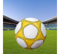 SUQ Dimensione Tradizionale 5 Pentagramma Addensato Giallo Pelle Sintetica Calcio, per la Formazione di Bambini e Adulti Concorsi di Pratica, Divertimento, Giochi per Interni/Esterni, Ideale per Parco