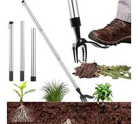 SUQ Estrattore per Erbacce da Giardino, estrattore per Erbacce Professionale, per alzarsi in Piedi, Manico Lungo con 4 Artigli, Artigli per Scavare in profondità e Tenere fortel, 3-Stage Regolabile