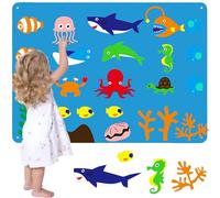 SUQ Lavagna in Feltro per Bambini, Lavagna in Feltro Interattiva per Bambini, Raccontare Storie (Oceano)