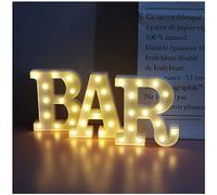 SUQ LED Marquee Luci BAR Segni, Lettera Lampada, Illuminazione Lettera, Luce Notturna, Light Up Lettere Decorazione, Alimentato a Batteria, Stile Industriale, per BAR, Pub, Compleanno, Festa, Parete