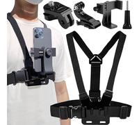 SUQ Multi-funzione Mobile Phone Chest Mount Harness Strap Holder, Phone Chest Harness Head Strap per le riprese video, Clip Holder Cell Phone Cellphone Selfie Fixation Bracket Fit (Cintura toracica)