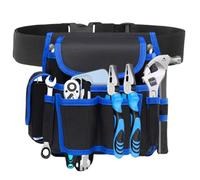SUQ Sacchetto Cintura Strumento, 8 Tasche Heavy Duty per Donne e Uomini, Cintura Strumento di Lavoro, Cinture Strumento Regolabili per Elettricista, Falegname, Costruzione, Idraulici (Blu)