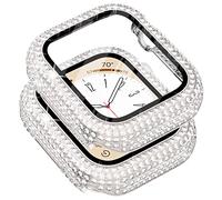 Surace Bling Apple Watch custodia con pellicola protettiva per serie 6/5/4 | 300 Crystal Diamonds, custodia protettiva rigida con protezione schermo in vetro temperato integrato, protezione completa
