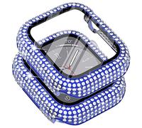 Surace Custodia per Apple Watch con pellicola protettiva per serie 3/2/1 | 300 Crystal Diamonds, custodia protettiva rigida con protezione schermo in vetro temperato integrato, protezione completa