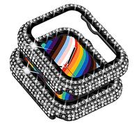 Surace Custodia per Apple Watch con pellicola protettiva per serie 3/2/1 | 300 Crystal Diamonds, custodia protettiva rigida con protezione schermo in vetro temperato integrato, protezione completa