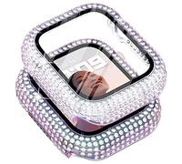 Surace Custodia per Apple Watch con pellicola protettiva per serie 3/2/1 | 300 Crystal Diamonds, custodia protettiva rigida con protezione schermo in vetro temperato integrato, protezione completa