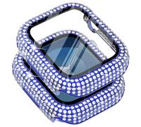 Surace Custodia per Apple Watch con pellicola protettiva per serie 9/8/7 | 400 Crystal Diamonds, custodia protettiva rigida con protezione schermo in vetro temperato integrato, protezione completa