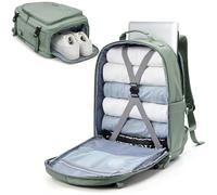 suradar Borse da Cabina 45x36X20 per Easyjet Bagaglio a Mano Zaino da Viaggio Aereo Il Sedile Zaino Porta PC 15.6 pollici Zaino Uomo Donna per Scuola Trekking Lavoro con Porta Scarpe Verde Militare