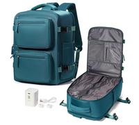 suradar Zaino sottovuoto da viaggio con pompa a compressione, zaino con compressione sottovuoto, per Ryanair, borsa da cabina 40 x 20 x 25 cm, per Ryan Air Bag da 40 x 20 x 25 cm, A1 - Blu pavone
