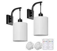 SURAIELEC UIWL01A - Applique da parete, funzionamento a batteria, 2 pezzi, colore: nero