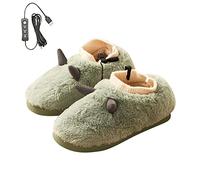 Surakey 1 paio di pantofole riscaldate per piedi elettriche USB da donna, in peluche, invernali, lavabili, per ufficio, casa