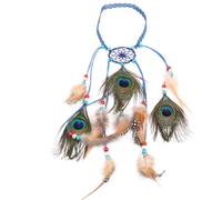 Surakey Fasce per capelli da donna con piume boho e piume, copricapo indiano, tribale, con nappa, hippie per capelli, per feste e ragazze