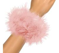 Surakey Polsi con piume di struzzo, polsini da donna, eleganti con piume, con piume, per donne e bambini, decorazione da polso, misura unica, Piuma