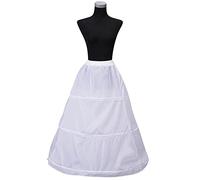 Surakey Sottogonna da sposa donna, bianco gonna lunga crinolina mezze slips, sottoveste abito da sposa 3 cerchio, gonna a crinolina per abito da sposa da sera principessa medievale vestito accessori