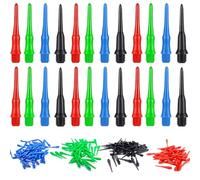 SURALIN 144 Pezzi Punta per Freccette Punta Plastica con Filettatura 2BA, Punta per Punte Freccette Plastica O-Ring Punte per Freccette Morbide