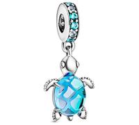 SURALIN 1PCS Charm Braccialetto con Ciondolo con Perline di Tartaruga, Compatibile e Europei Bracciale Collane da Donna, Regalo per la Festa Della Mamma - Blu cielo