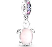 SURALIN 1PCS Charm Braccialetto con Ciondolo con Perline di Tartaruga, Compatibile e Europei Bracciale Collane da Donna, Regalo per la Festa Della Mamma - Rosa